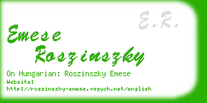 emese roszinszky business card